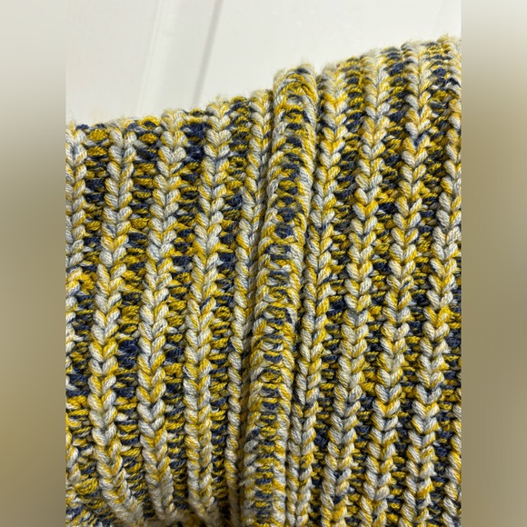 Maje Mous Oversized Yellow Multi Marled Chunky Ribbed Knit Wool Blend Sweater - Picture 11 of 14